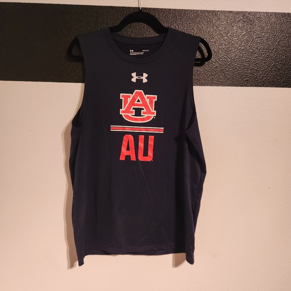 Under Armour Navy Auburn University Tank Top Size Large